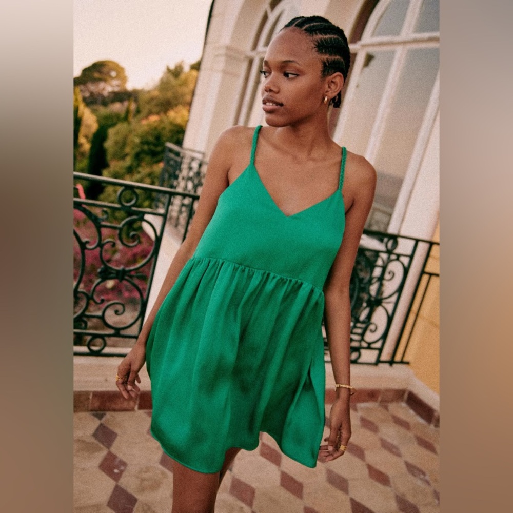 Sezane Baleares Green Dress